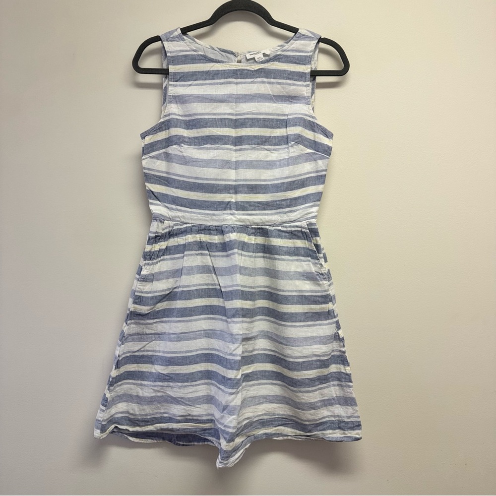 beachlunchlounge Striped Linen & Cotton Sleeveless Mini Dress Size S